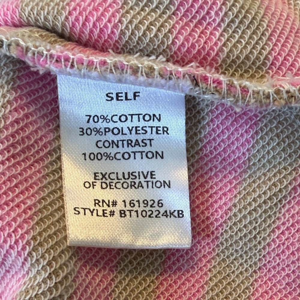 Womens Blue Velvet pink Brown Striped Star Patch Top Large has pockets - Picture 8 of 8